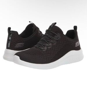 Skechers UltraFlex Bungee Slip On Black Air Cooled Memory Foam Comfort Sneaker 7
